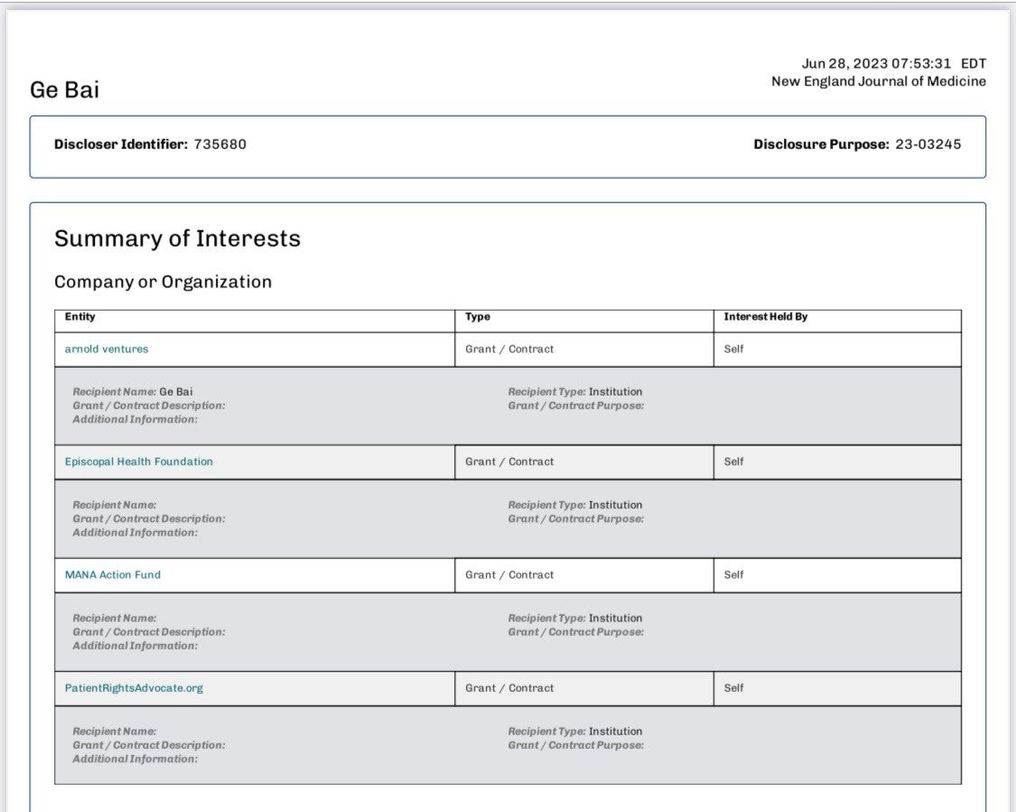 Disclosure Form 