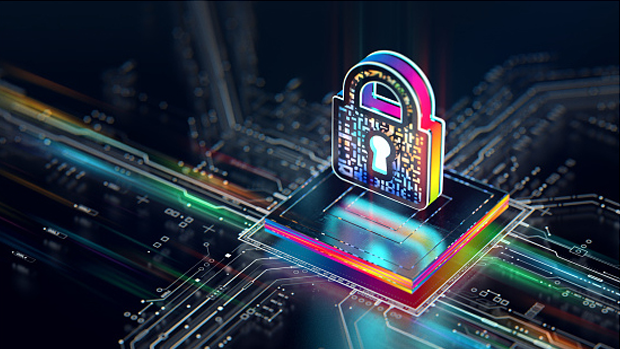 Microsoft Plan to Help Rural Care Facilities Improve Cybersecurity Gains Traction. A cybersecurity lock appears above a database in cyberspace.