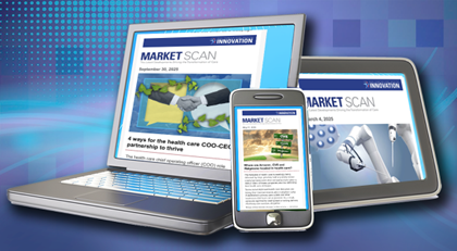 Reader's Choice: Our 10 Most Popular Market Scan Articles in 2025. A laptop, a mobile phone, and a tablet all showing separate most popular 2025 AHA Market Scan articles.