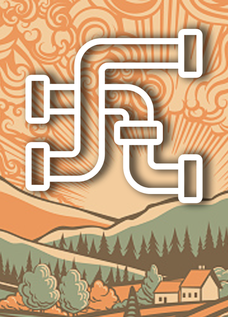 Starting Early: Building the Pipeline at Its Roots. Pipeline icon against a rural background.