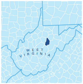 Map of West Virginia counties that WVU Medicine St. Joseph's Hospital serves.