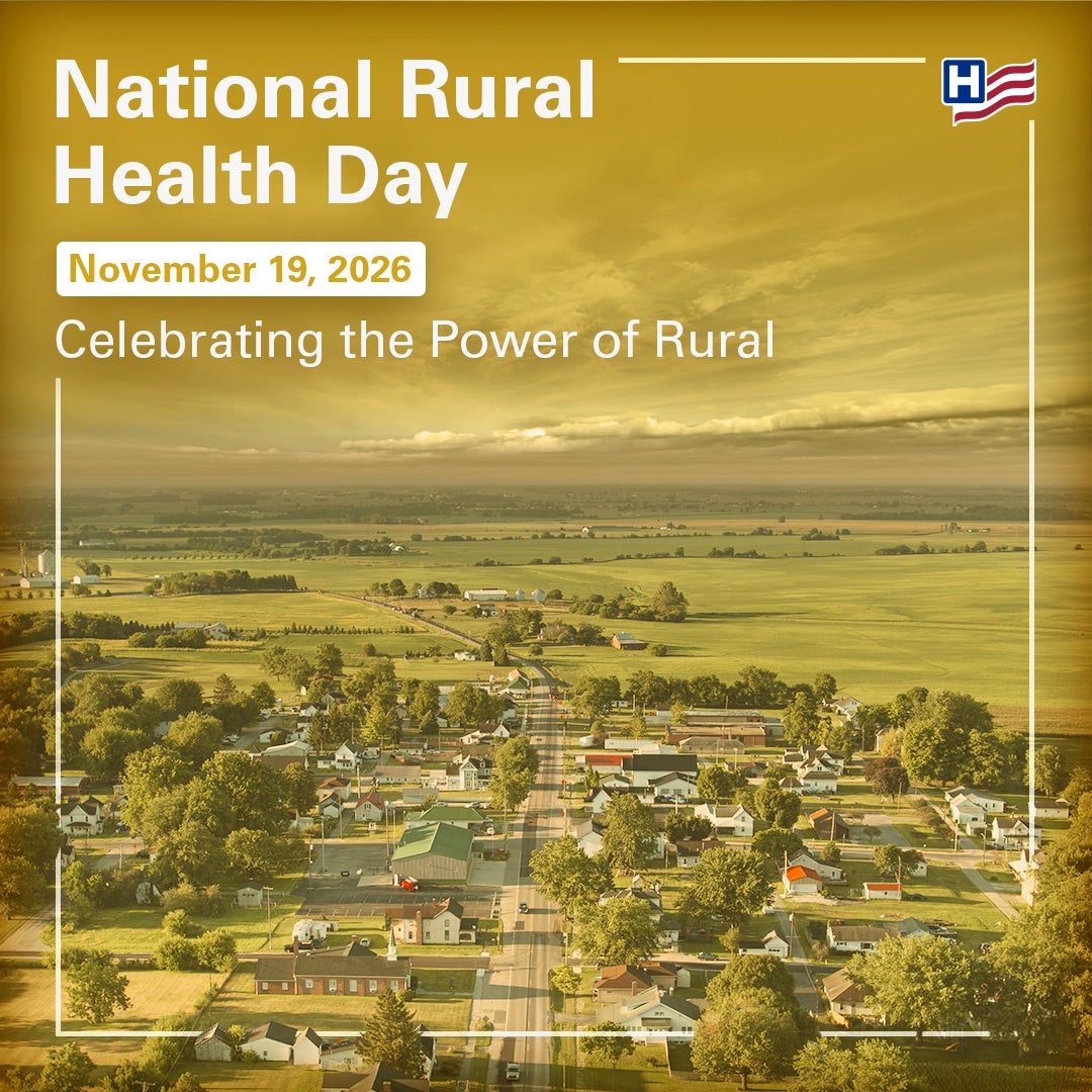 National Rural Health Day Banner Image of plains lanscape with bast skyline in yellow hue.
