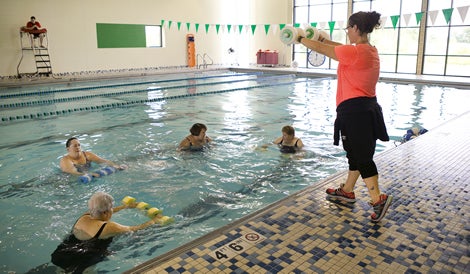 Aquafit program participants in pool