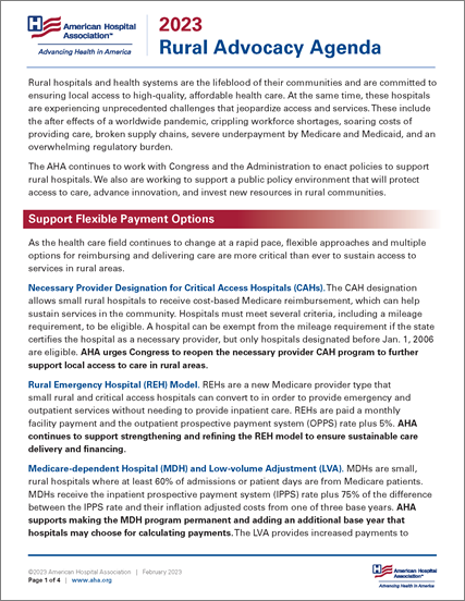 2023 Rural Advocacy Agenda Cover