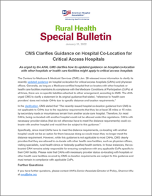 Image of the Rural Health Special Bulletin