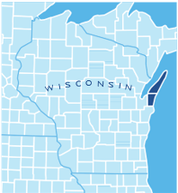 Map of Door County service area