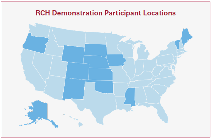 RCH Demonstration Participant Locations Map