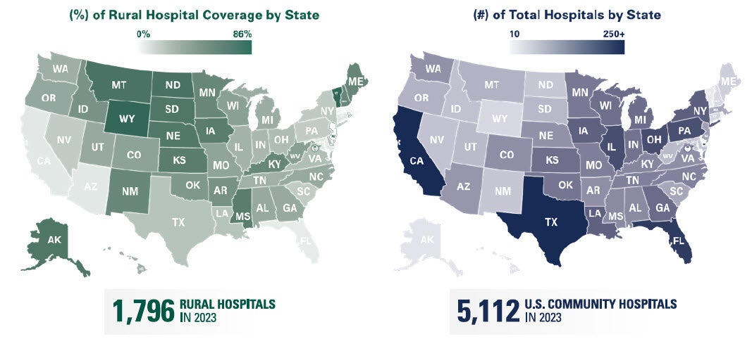 Two Maps - Mapping U.S> Hospital Covers
