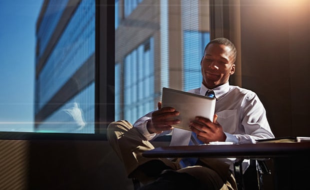 Applying Equity to Funding Health Care Startups. An equity fund manager sits in an office considering funding a health care startup.