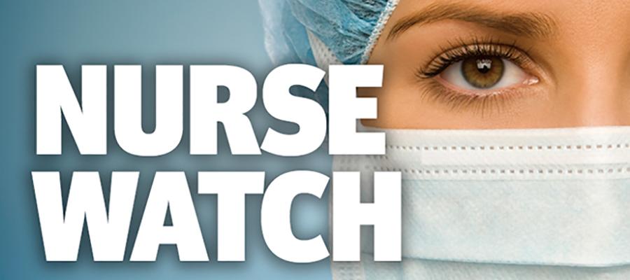 Nurse Watch logo with closeup of nurse's face