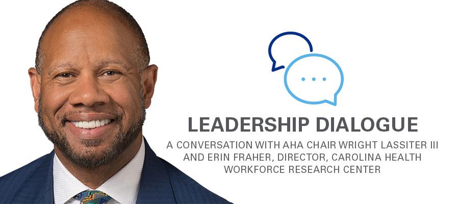 Image of Wright Lassiter on a poster cover of a leadership dialogue with Erin Fraher.