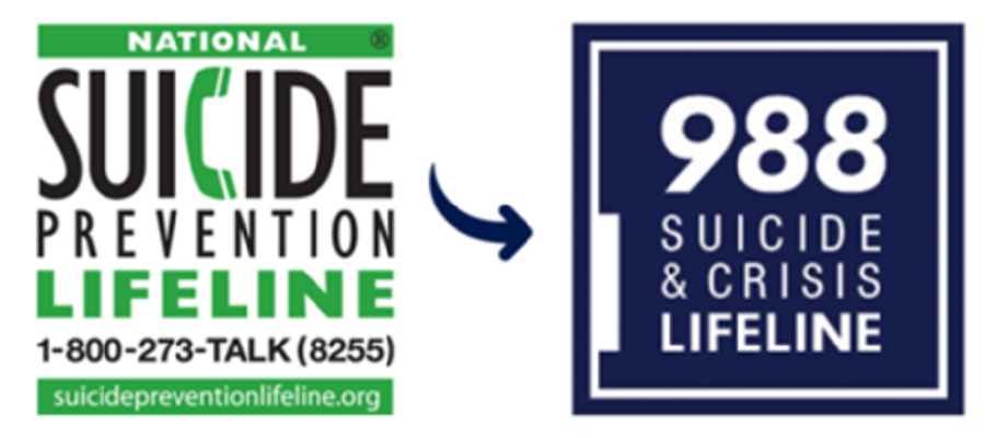 The National Suicide Prevention Lifeline 1-800-273-TALK (8255) suicidepreventionlifeline.org is now: 988 Suicide and Crisis Lifeline.