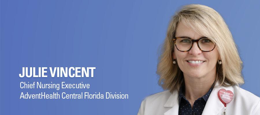 Julie Vincent, Chief Nursing Executive, AdventHealth Central Florida Division. Headshot.