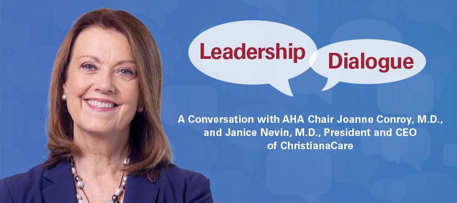 Chair File Leadership Dialogue Image: Joanne Conroy, M.D. with Janice Nevin, M.D.