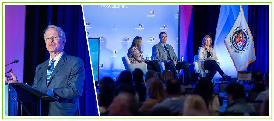 Michelle Hood, AHA executive vice president and COO, moderated a panel discussion with Chris Hasse, chief administrative officer, Mayo Clinic Health System, and Julie Yaroch, D.O., president, Promedica Charles and Virginia Hickman Hospital in Adrian, Mich., about the future of rural hospitals and health care.