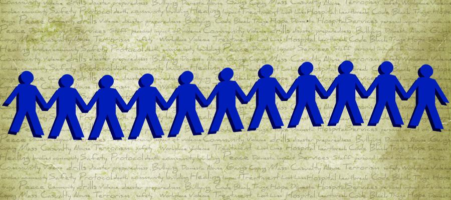 Paper dolls holding hands