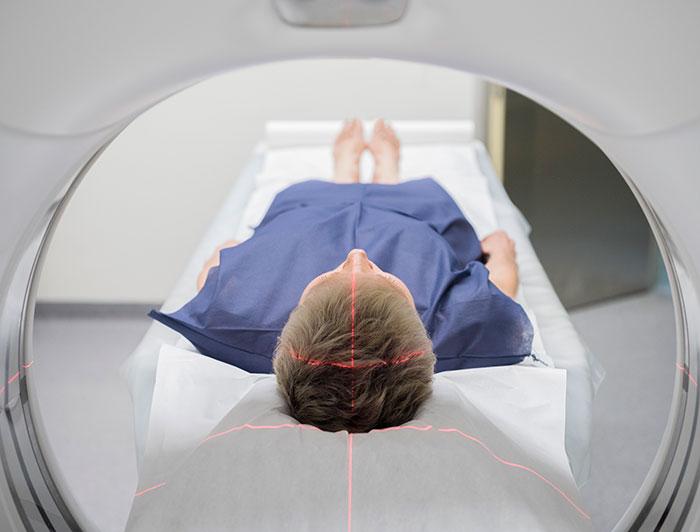 Stock. Image enters proton therapy or MRI device