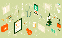 Optum Looks to Expand Value-Based Care Offerings through Integrated Approach. Medical icons connected in a network.